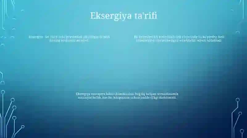 Eksergiya Tushunchasi 3
