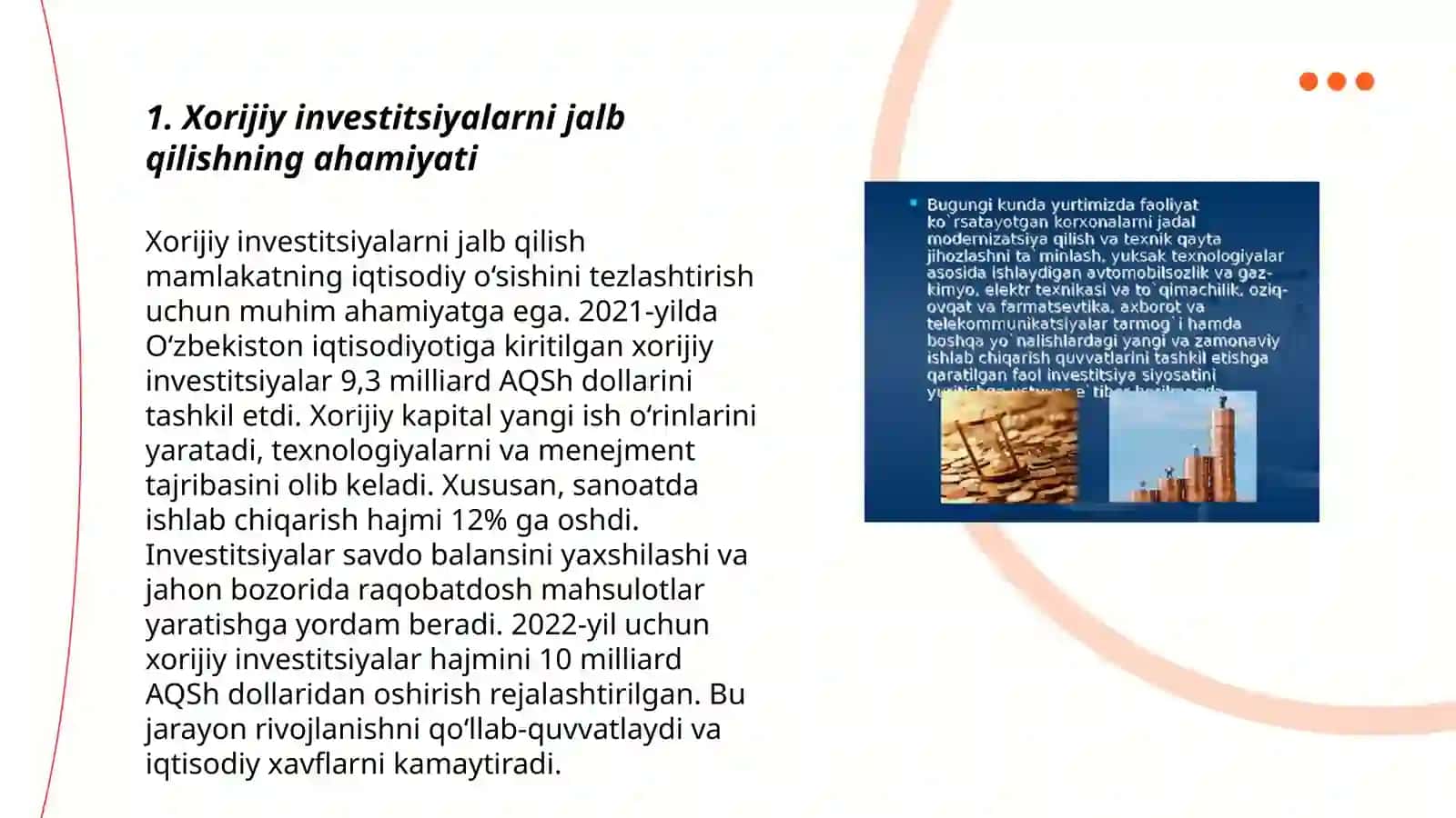 Xorijiy investitsiyalarni jalb qilishni rag'batlantirish strategiyasini ishlab chiqish 3