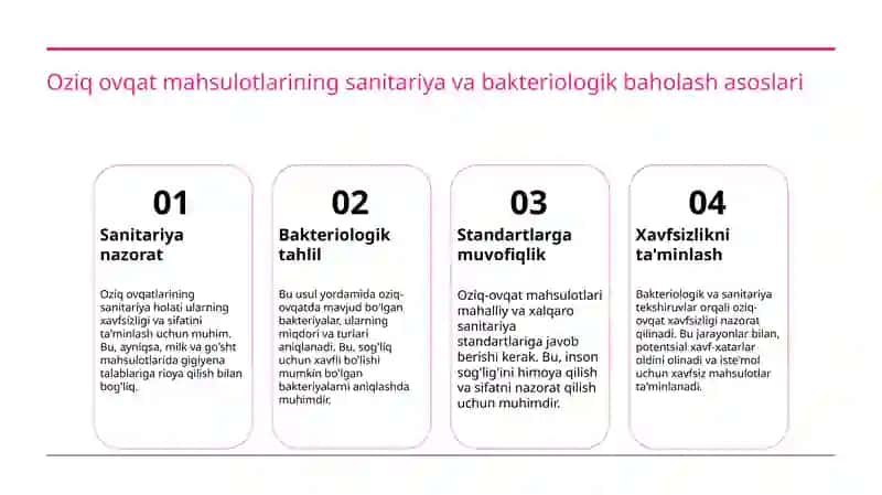Oziq ovqat mahsulotlariga (sut va go'sht) sanitar bakteriologik baho berish va tahlil qilish 3