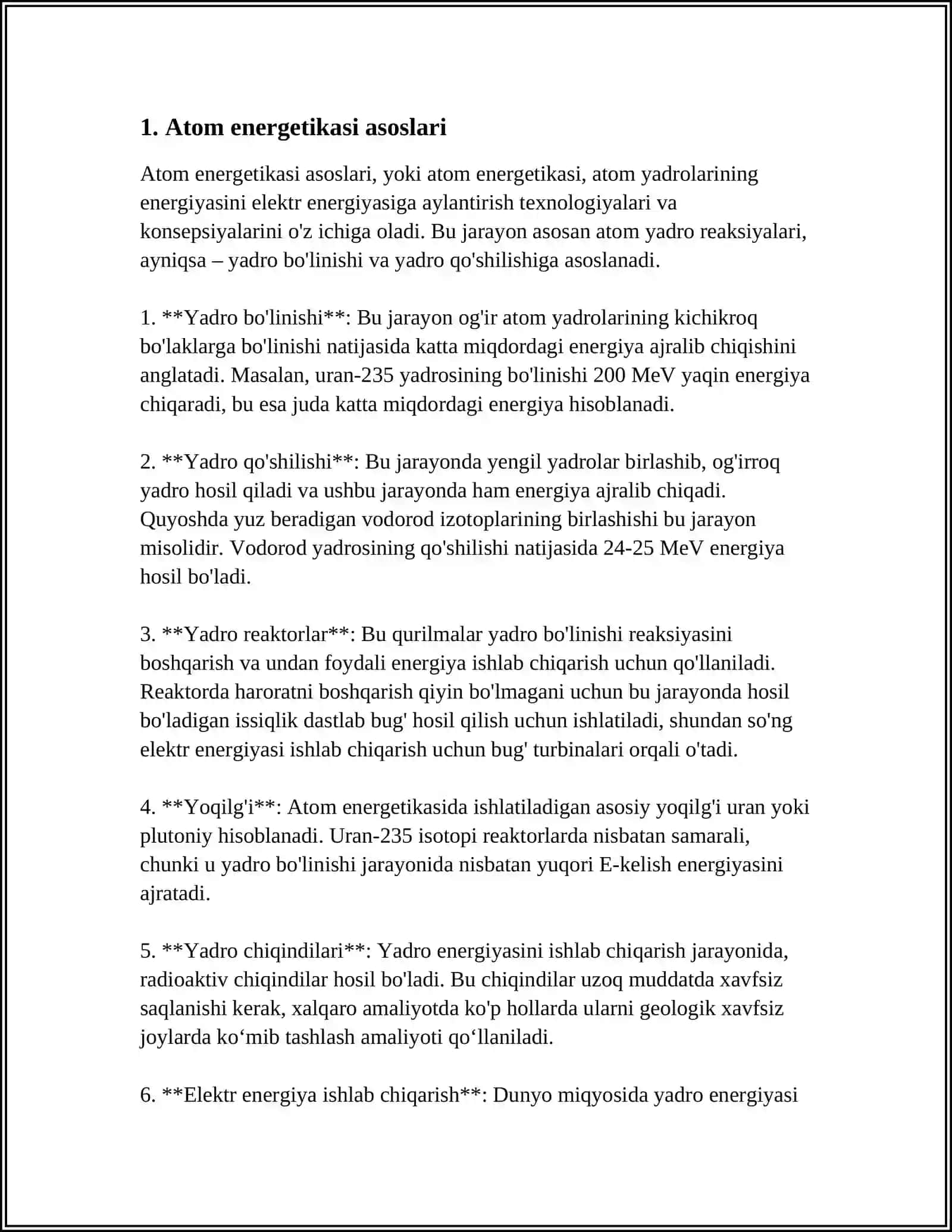 ATOM ENERGETIKASIDAN FOYDALANISH 3