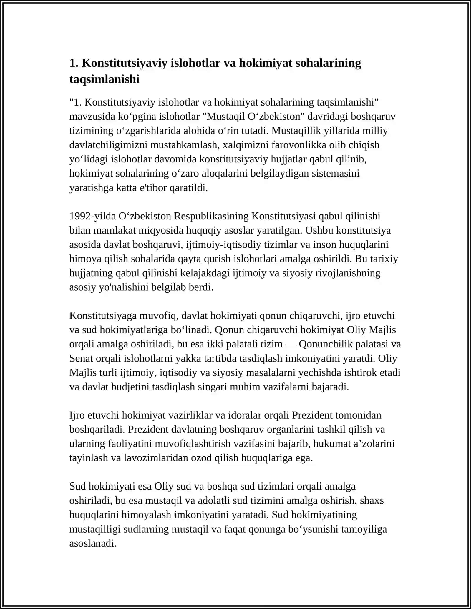 MUSTAQIL OʻZBEKISTONDA AMALGA OSHIRILGAN BOSHQARUV TIZIMIDAGI OʻZGARISHLAR 3