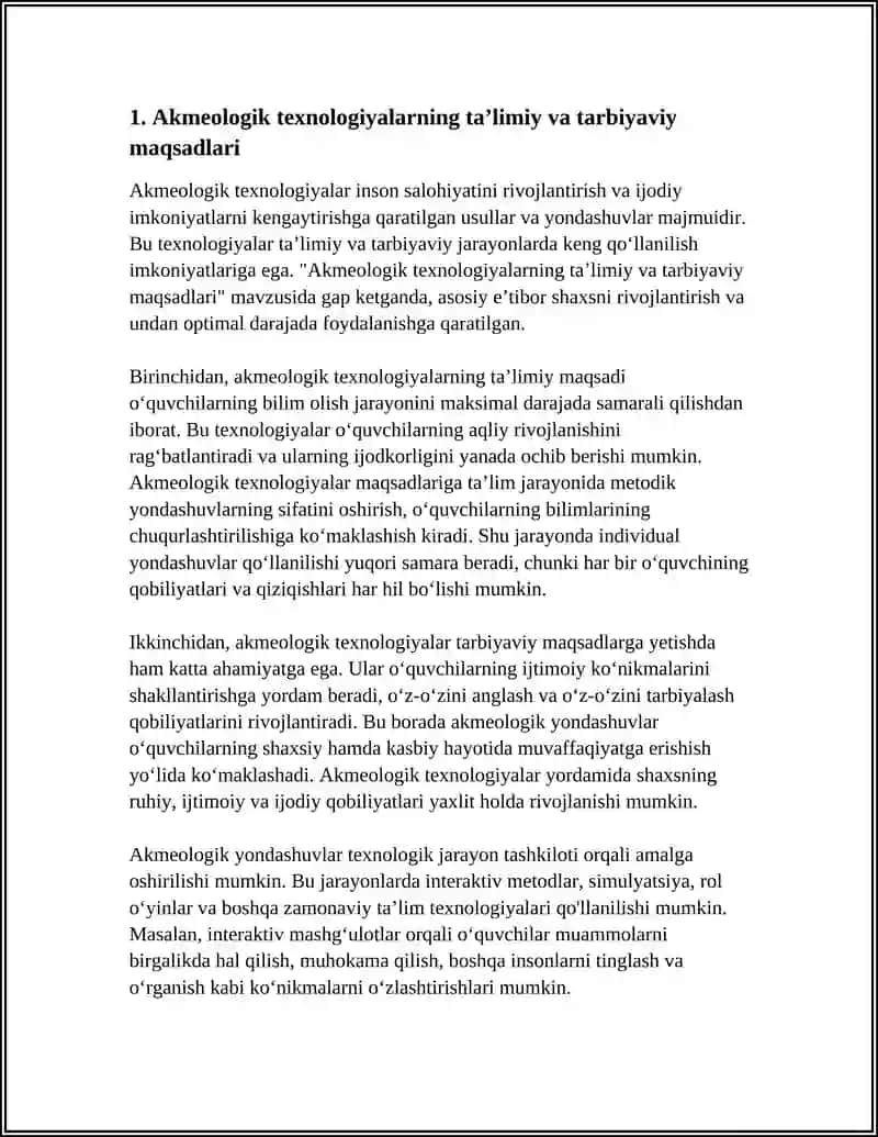 AKMEOLOGIK TEXNOLOGIYALARNING OʻZIGA XOSLIKLARI 3