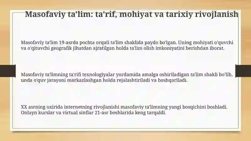 Masofaviy ta'limni tashkil etish va boshqarish 3