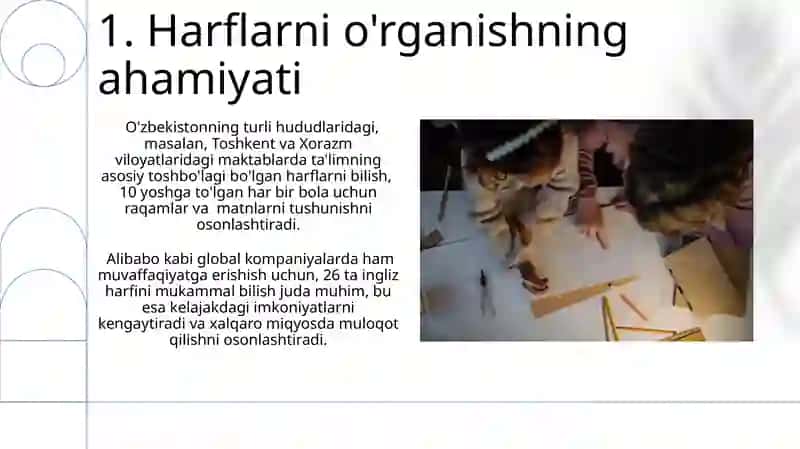 Alifbodan unli harflarni órganish 3