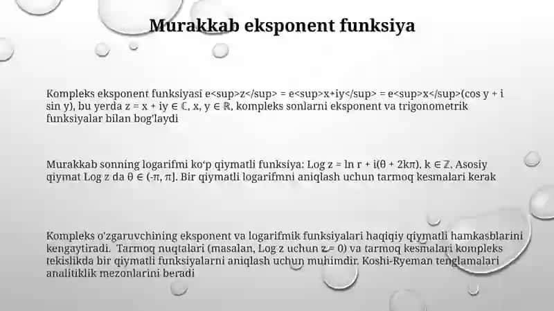 Kompleks eksponent funksiya 3