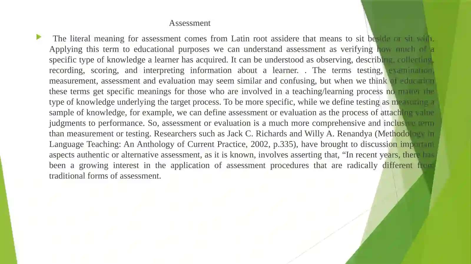 ALTERNATIVE WAYS OF ASSESSMENT 3