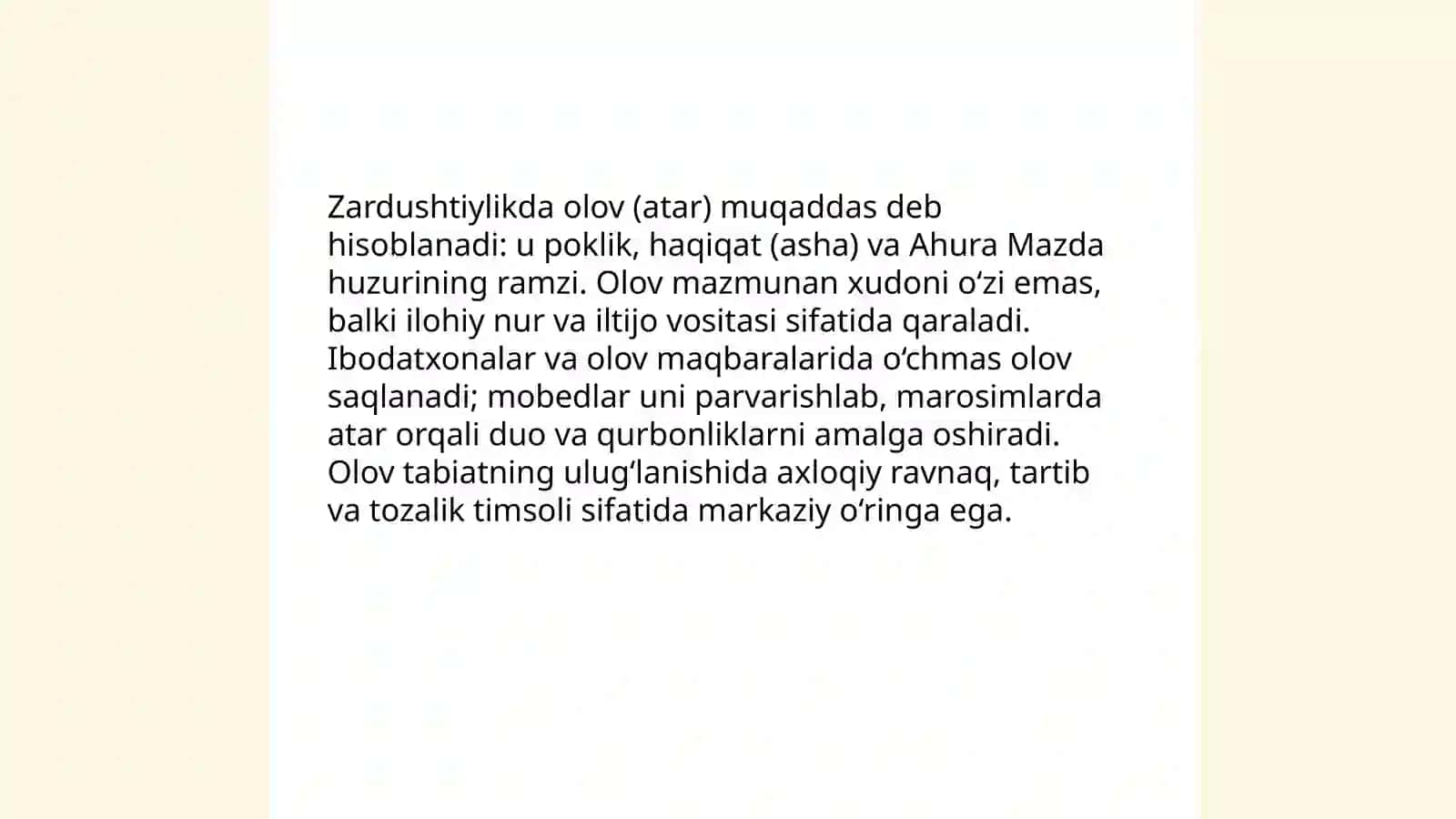 Zardushtiylikda tabiatning ulug‘lanishi 3