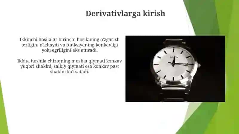ikkinchi tartibli hosilaning mehanik manosi 3