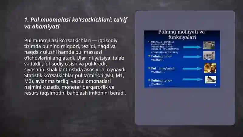 Pul muomalasi kòrsatkichlari statistikasi 3