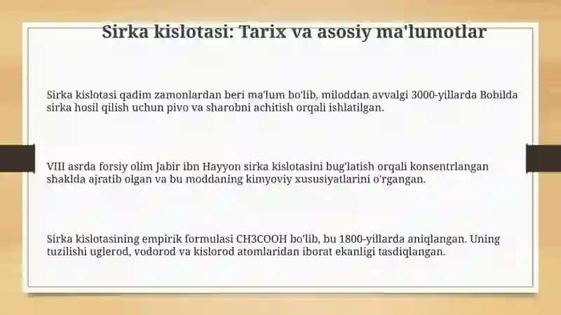 Sirka kislotasi 3