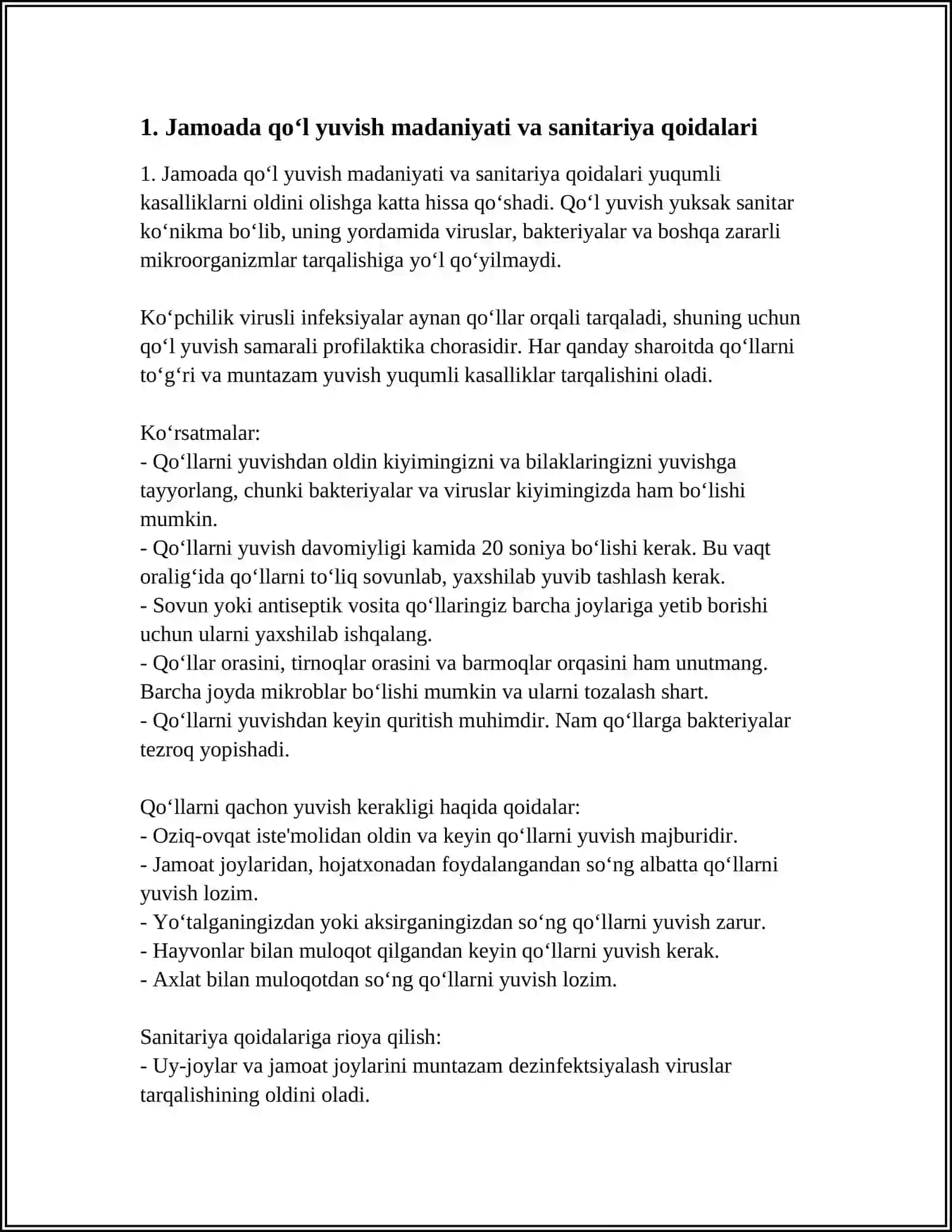 JAMOADA YUQUMLI KASSALLIKLARNI OLDINI OLISH 3