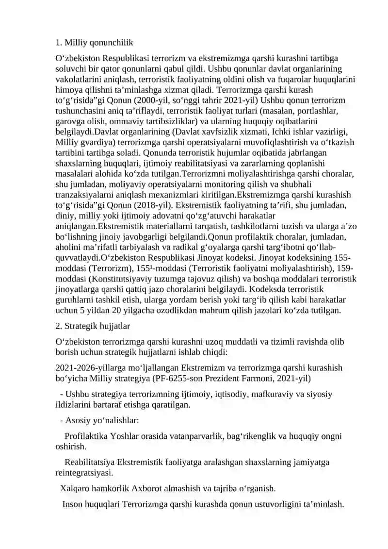 O‘zbekistonning terrorizmga qarshi kurashish tajribasi 3