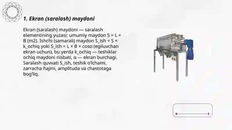 Ekran (saralash) maydoni 3