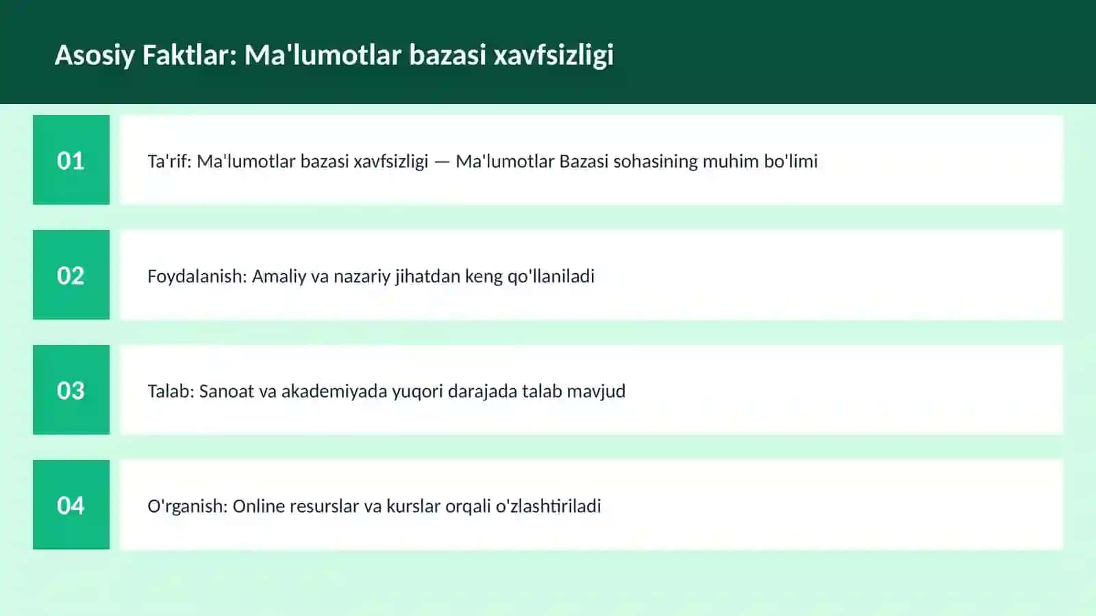 Ma'lumotlar bazasi xavfsizligi 3