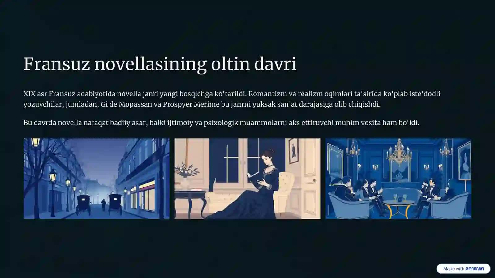 Fransiyada novella janri Gi de Mopassan va Prospyer Merime ijodi misolida 3