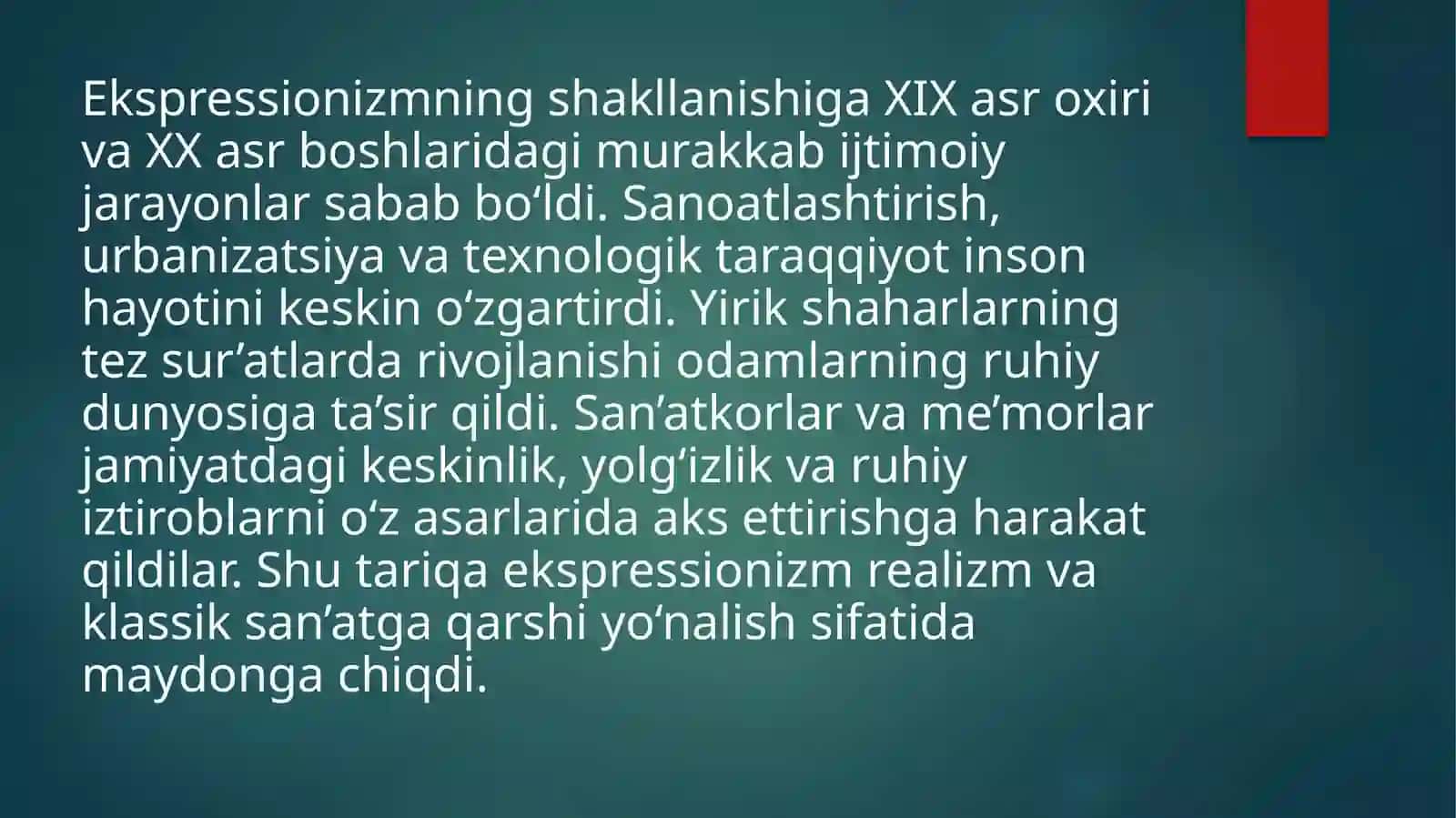 XX asrning 20-yillarida ekspressionizm tiklanishi va urushdan keyingi rivoji 3