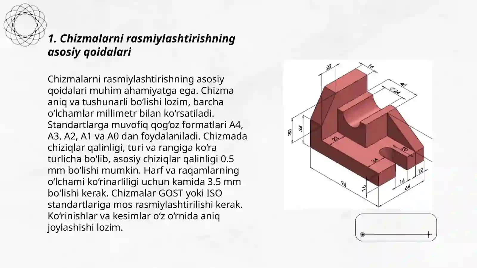 Konstruktorlik xujjatlarining yagona tizimi standartlari bo'yicha chizmalarni rasmiylashtirish umumiy qoidalari 3