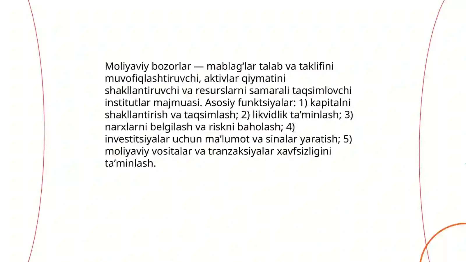 Moliyaviy bozorlar: ijtimoiy-iqtisodiy mohiyati va tarkibi 3