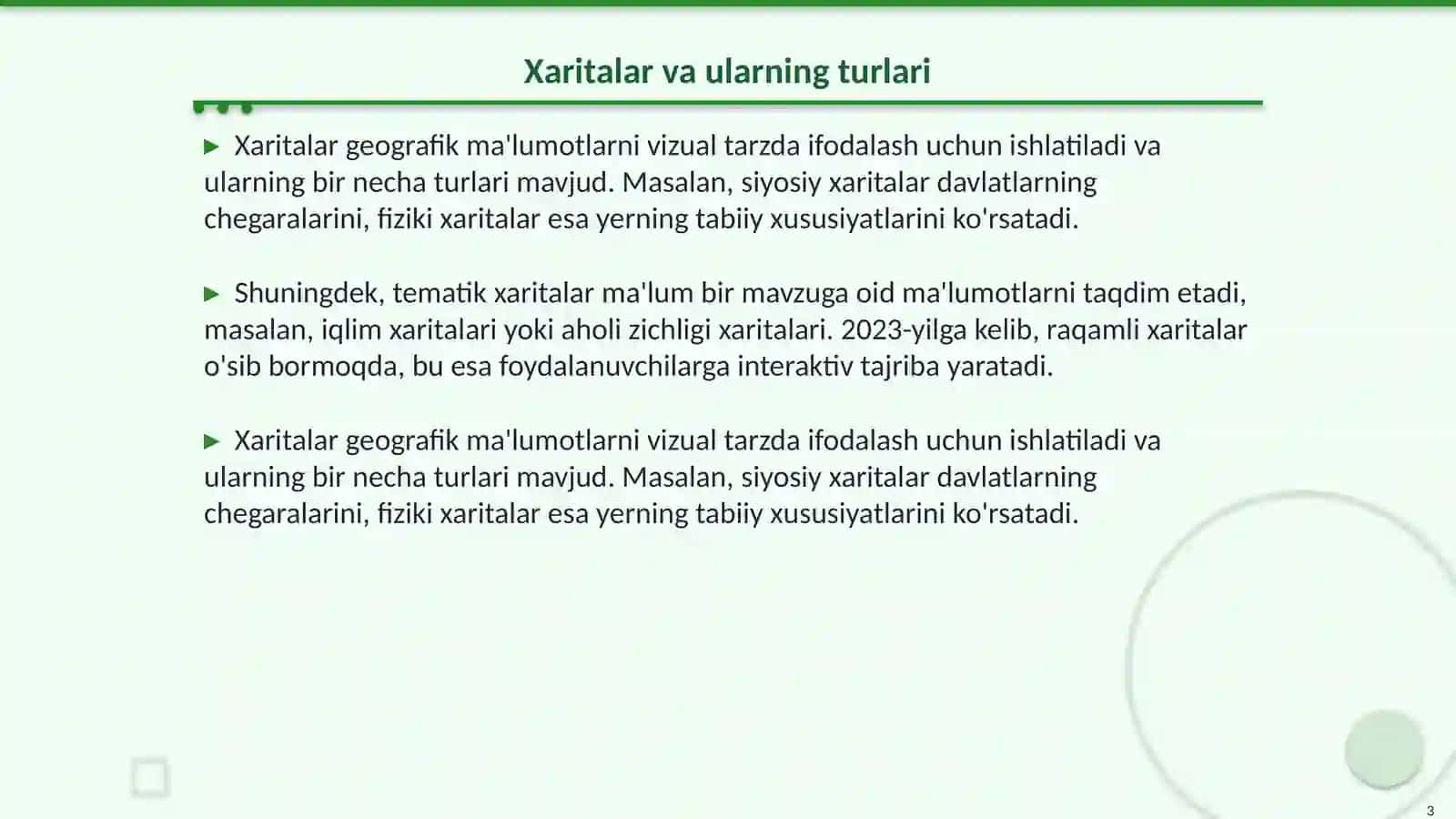 Xaritaning legendasini ishlab chiqish 3