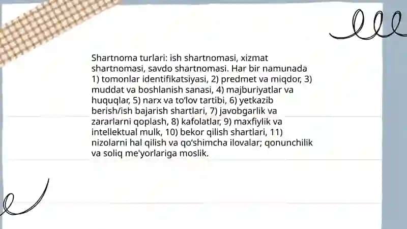 Ish yuritish hujjatlaridan namunalar tayyorlash 3
