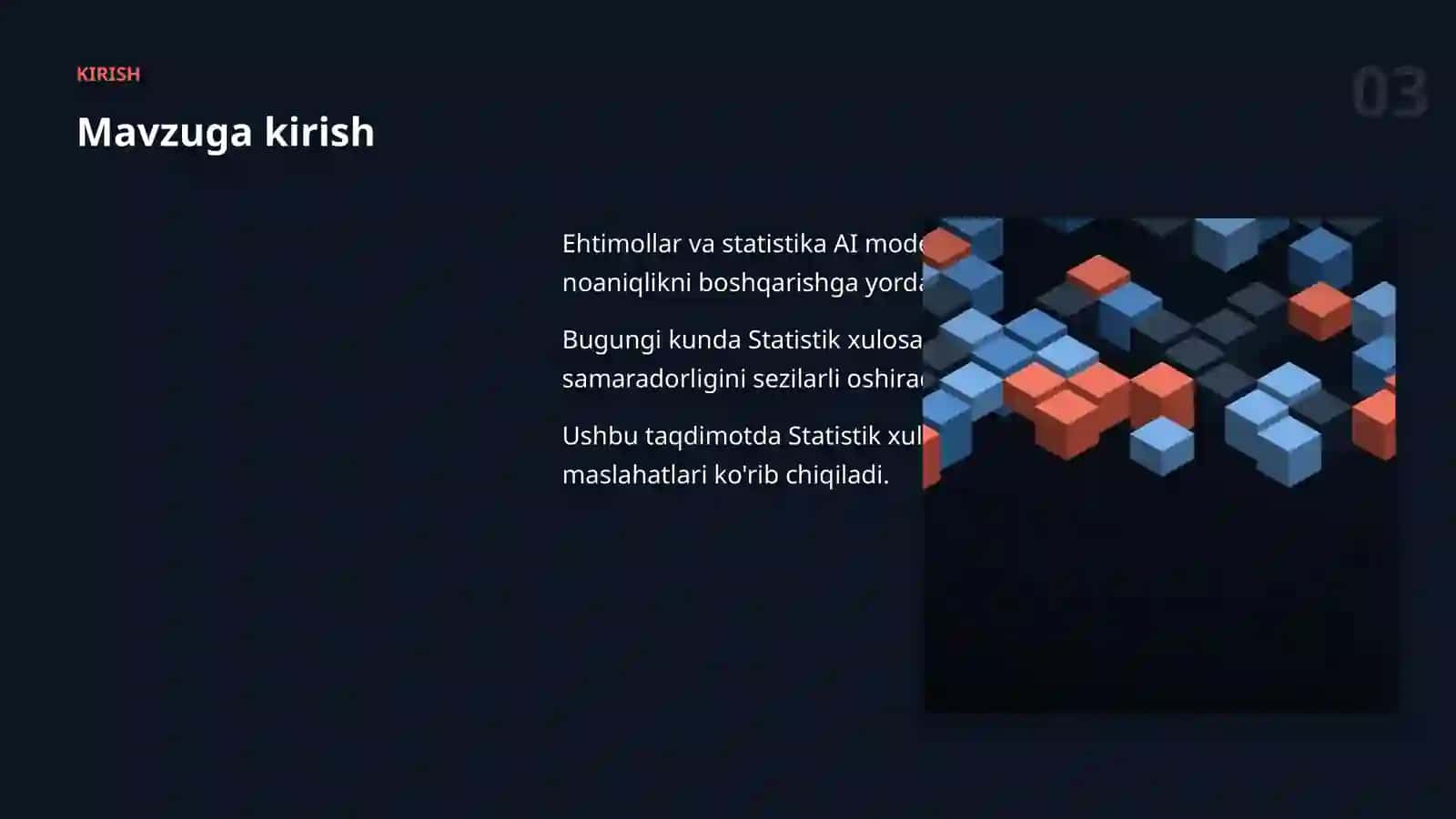 EHTIMOLLAR VA STATISTIKA 3