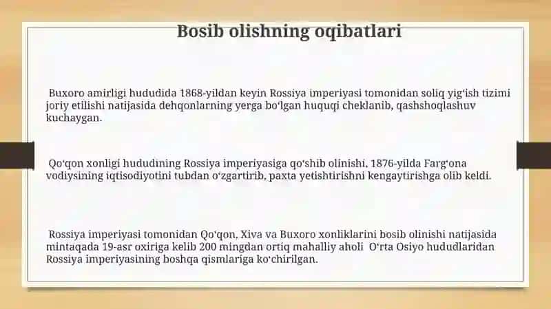 Qo'qon, Xiva xonliklari va Buxoro amirligining Rossiya imperiyasi tomonidan bosib olinishi 3