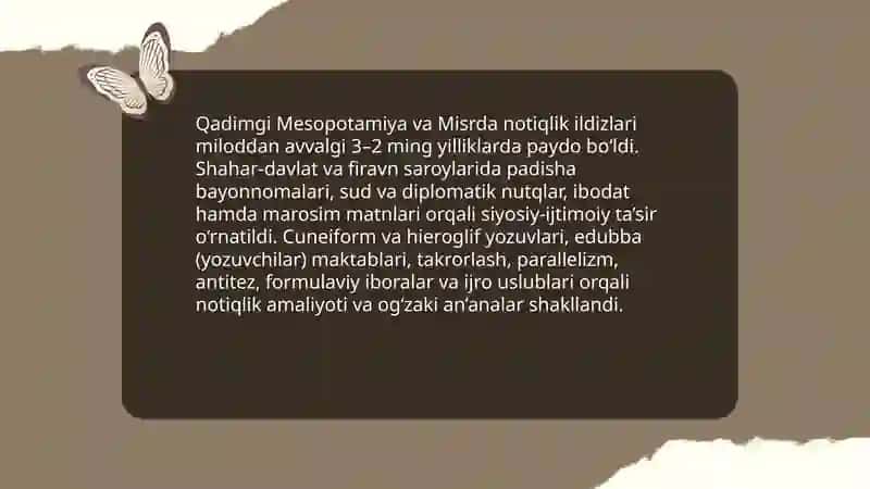 Qadimgi Mesopotamiya va Misrda notiqlik ildizlari 3