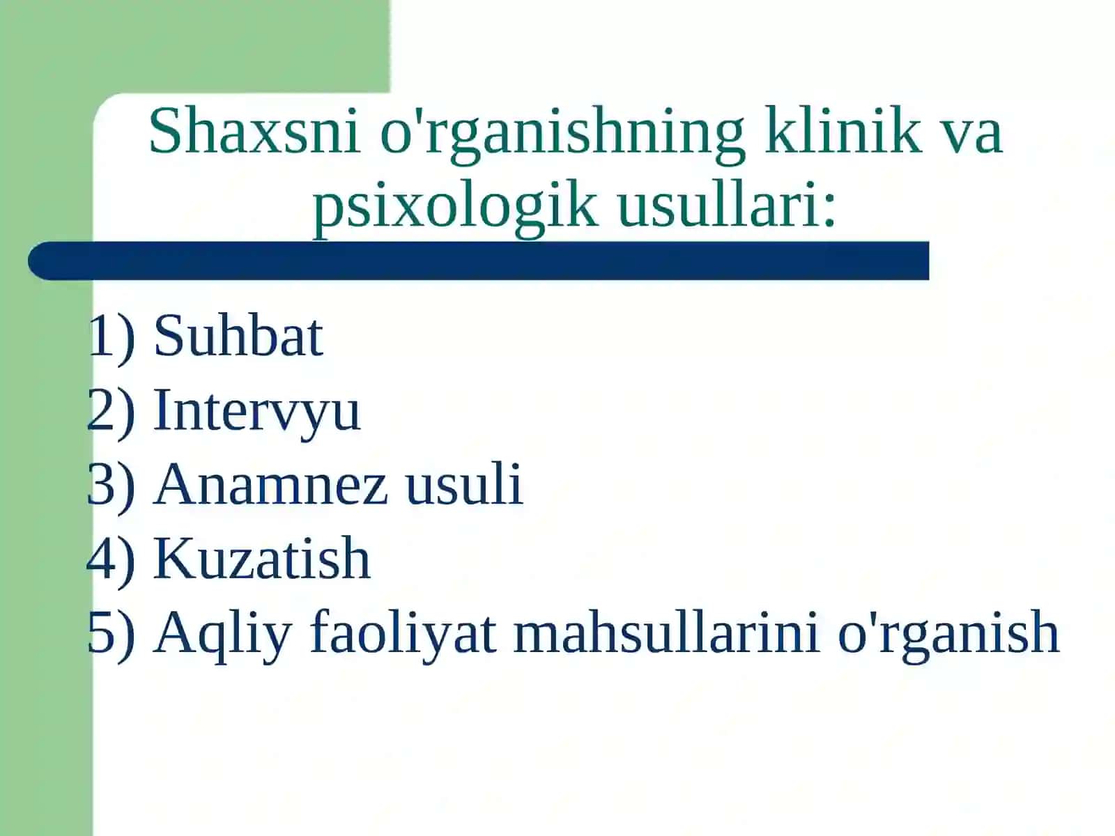 Klinik psixologiyaning ilmiy tadqiqot usullari 3