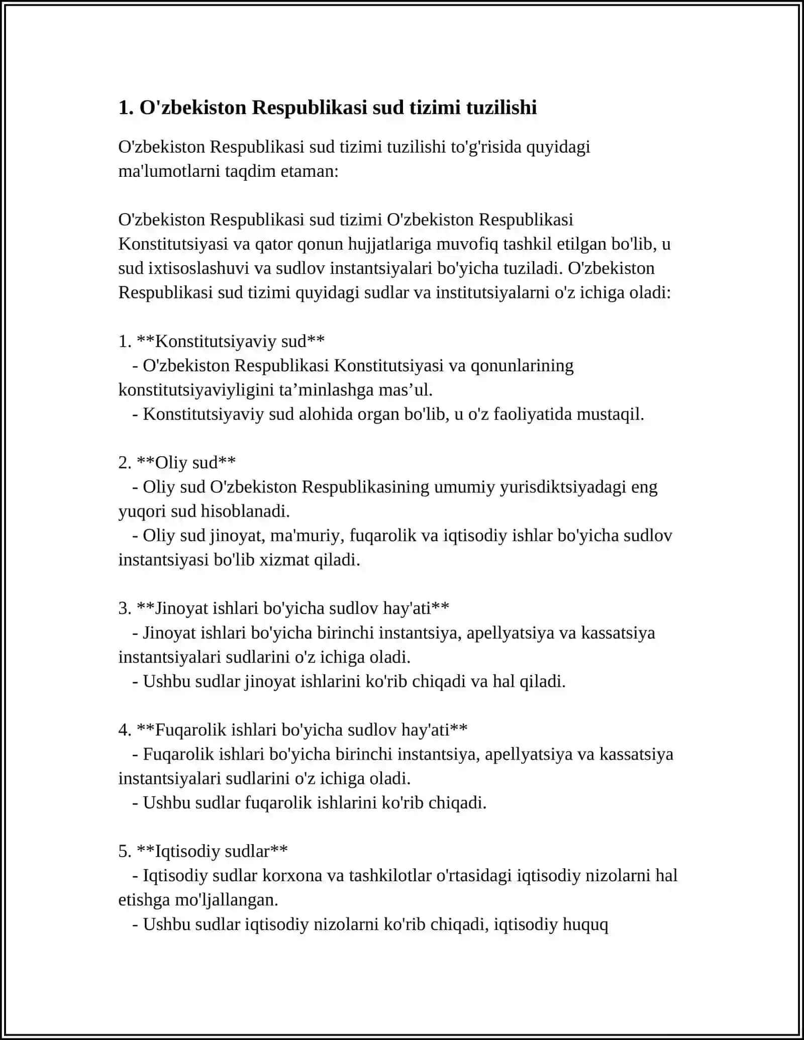 O'ZBEKISTON SUD TIZIMI 3