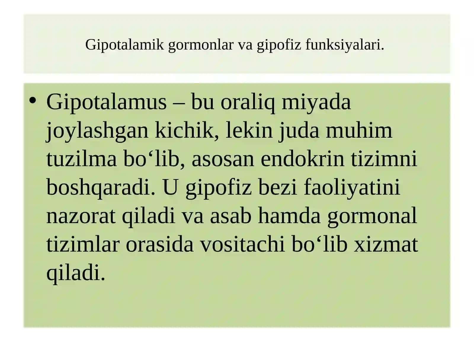 Gipotalamo-gipofizartizim:boshqaruvvata`sir 3