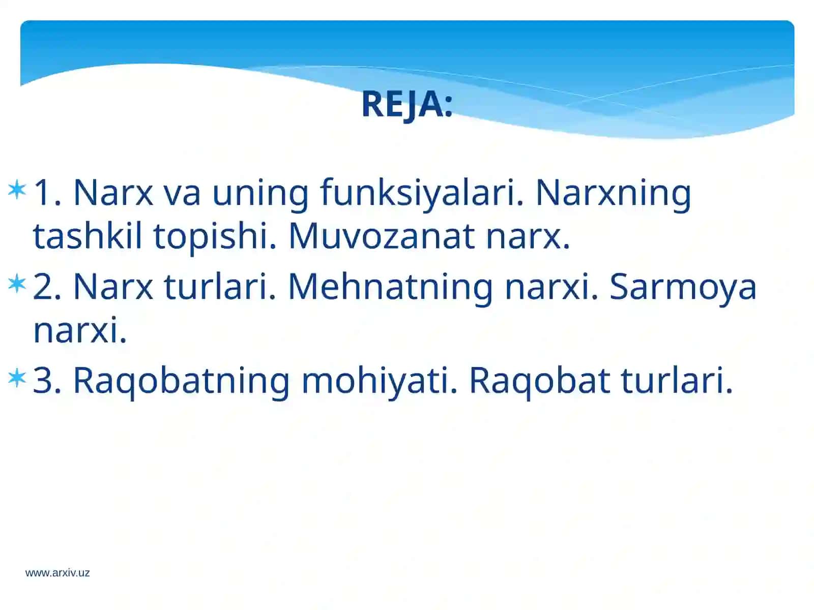 Sof raqobat sharoitida ishlab chiqarish hajmi va unga ta’sir etuvchi omillar. Narxlarning shakllanishi 3