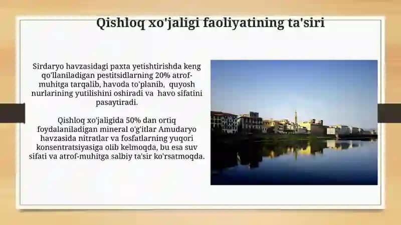 Havoning ifloslanishi va daryo ekosistemalariga ta'siri 3