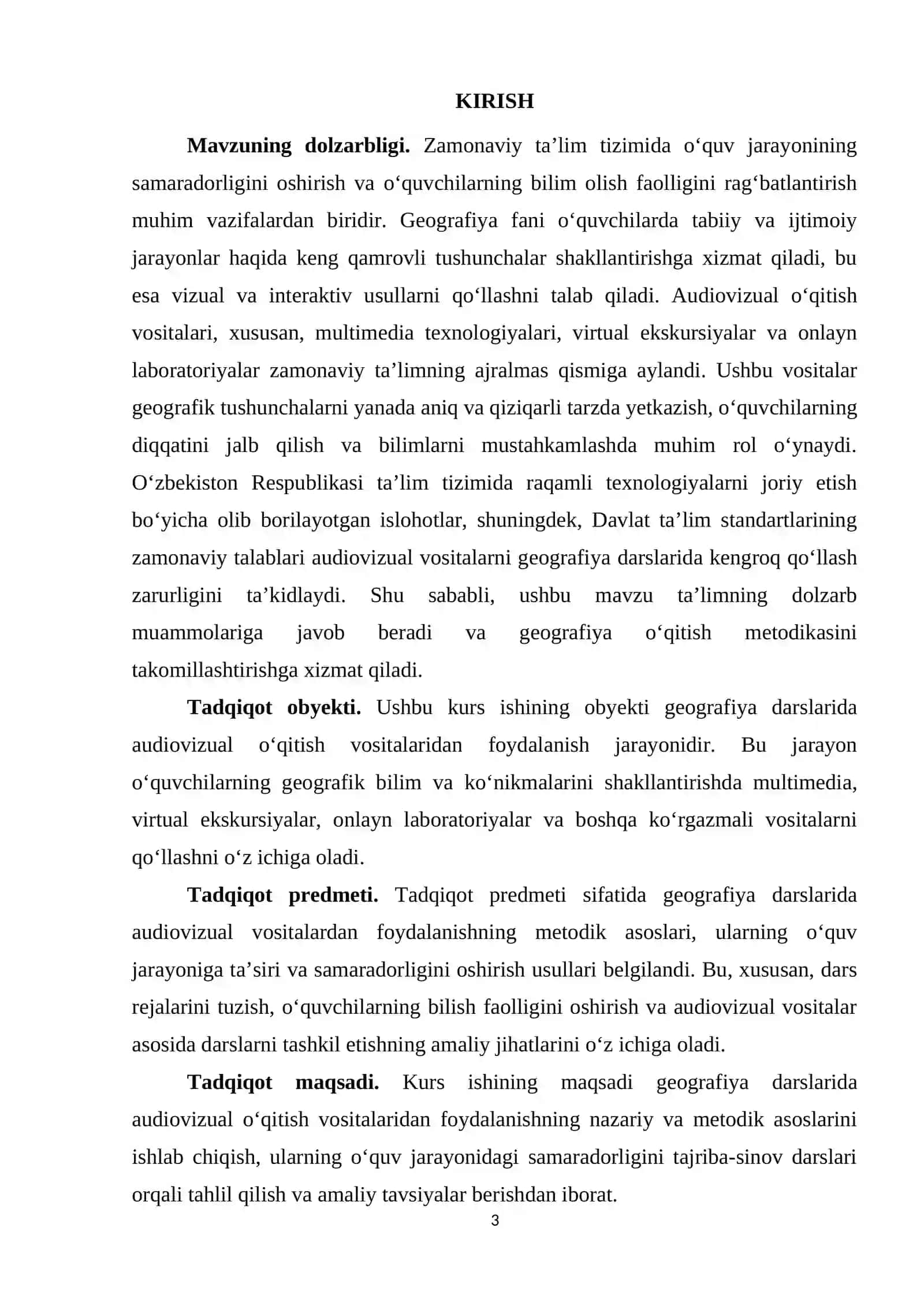 Geografiya va Tabiiy fan o’itish metodikasi 3