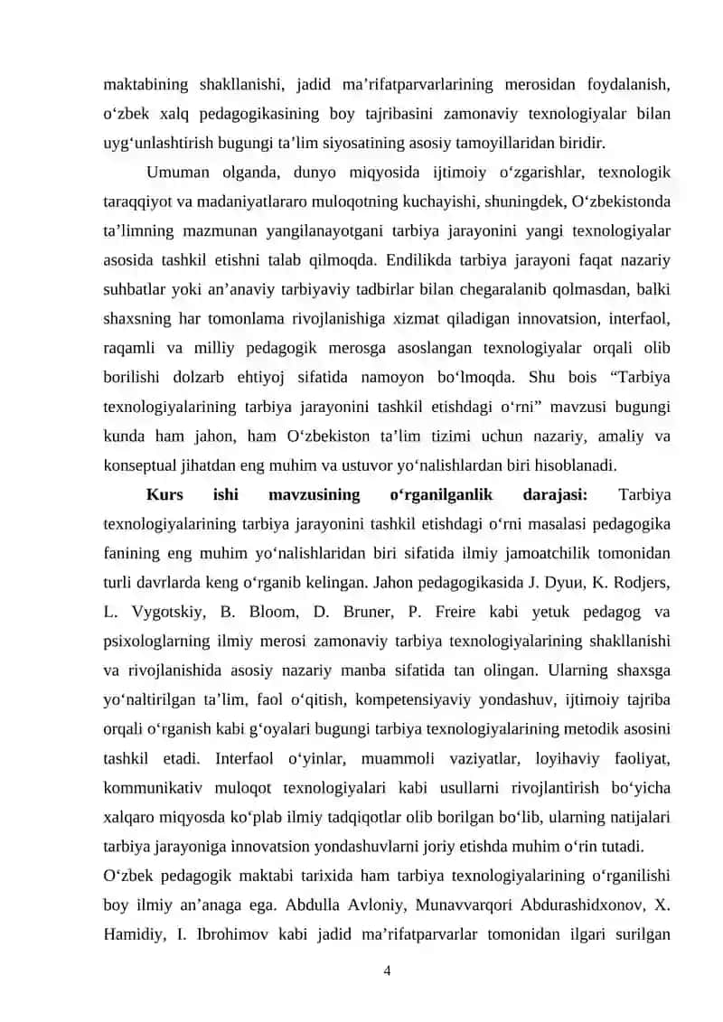 Tarbiya texnologiyalarining tarbiya jarayonini tashkil 3