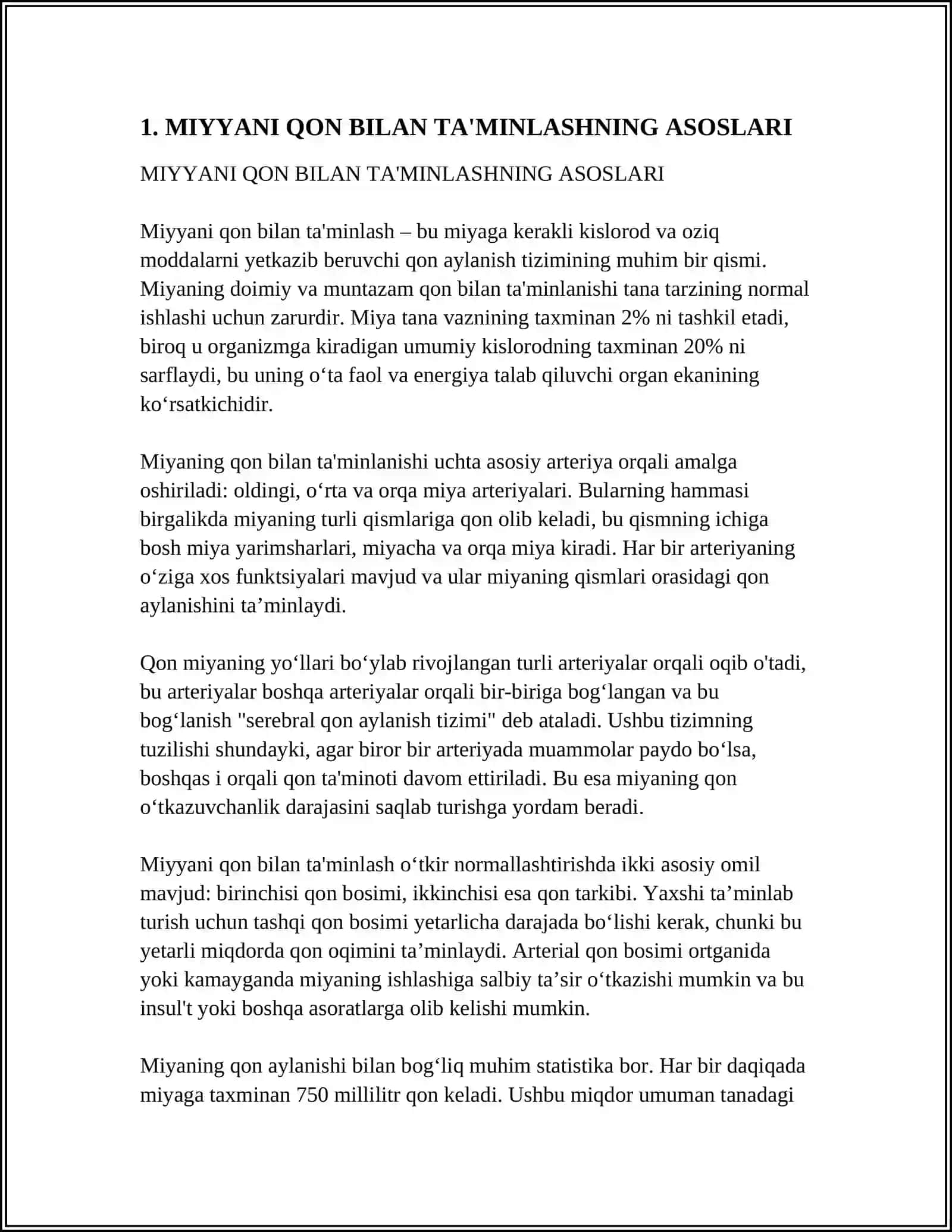 MIYYANI QON BILAN TA'MINLANISHI 3