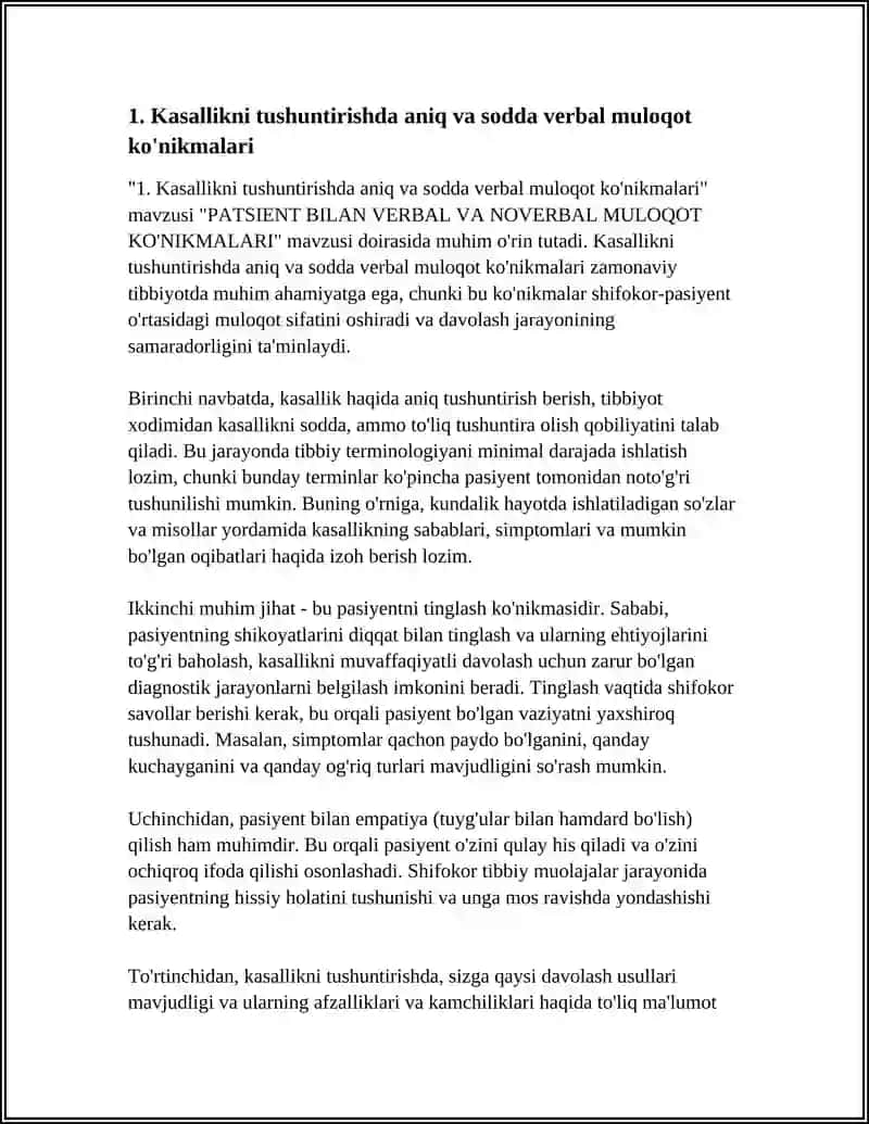 PATSIENT BILAN VERBAL VA NOVERBAL MULOQOT KO'NIKMALARI 3