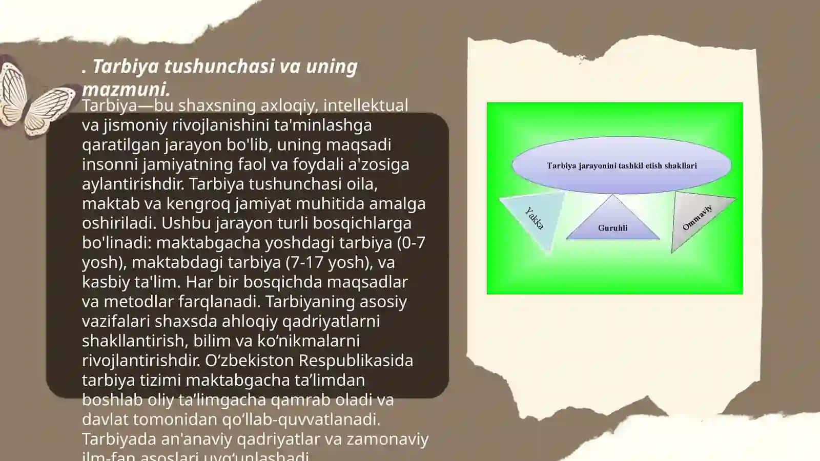Tarbiya fanini o'qitish metodikasi fanining predmeti maqsad va vazifalari 3