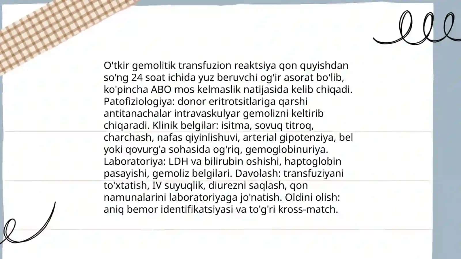 O'tkir gemolitik transfuzion reaktsiyasi 3