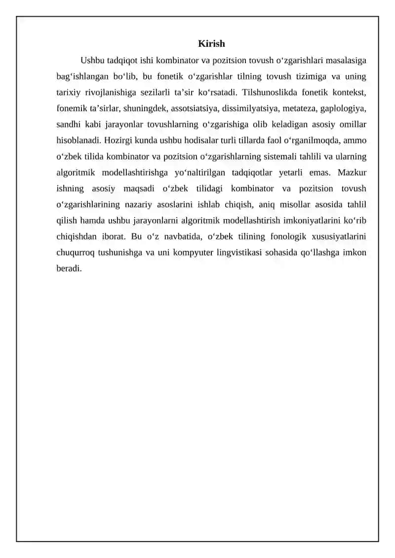 Kombinator va pazitsioj tovush o'zgarishlari 3