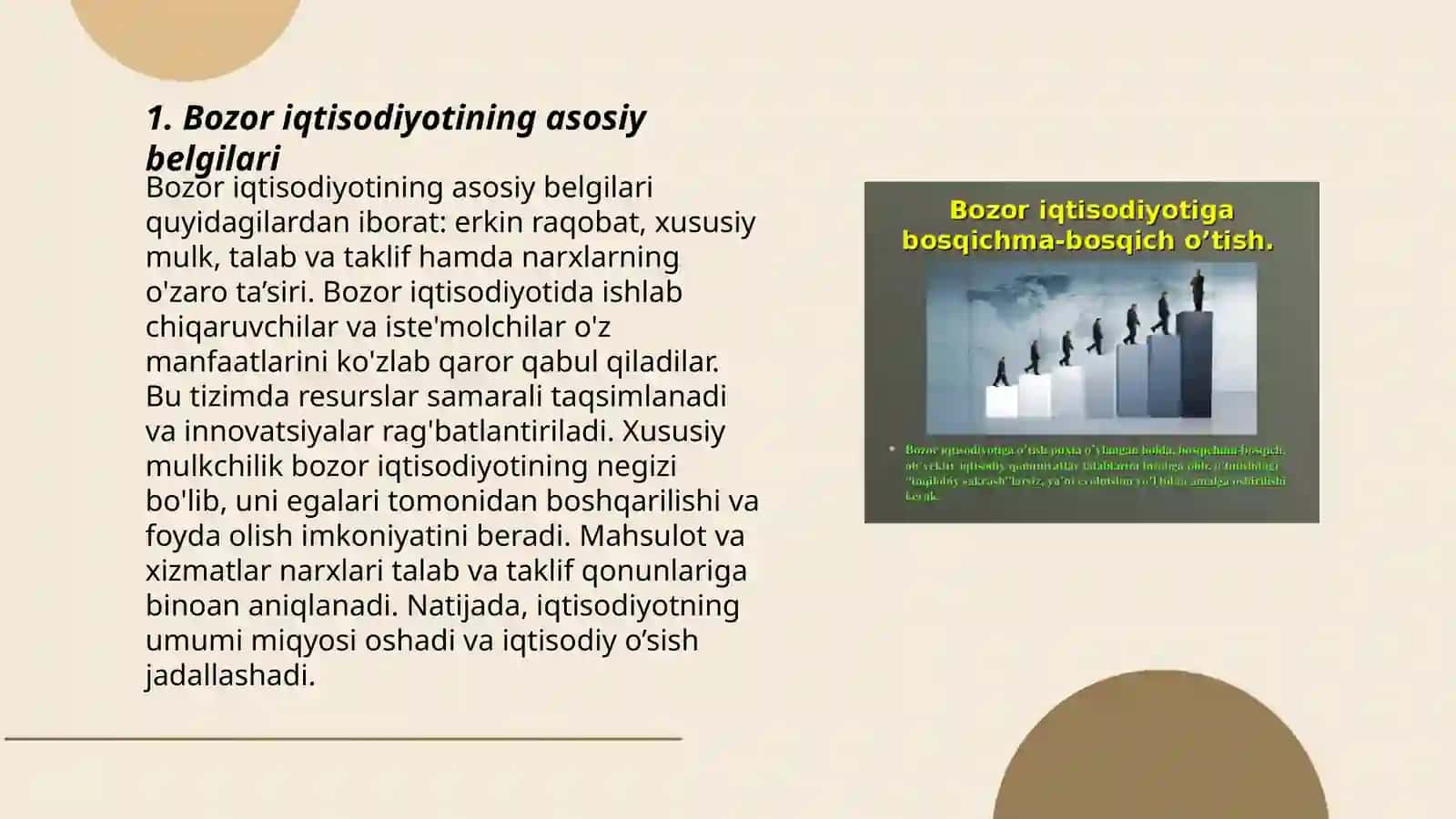 Bozor iqtisodiyotining mazmuni va rivojlanishi 3