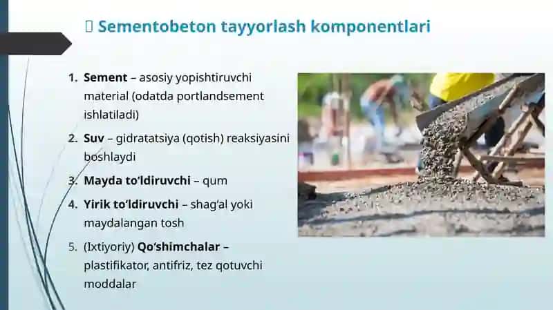 Sementobeton, turlari va markalari 3