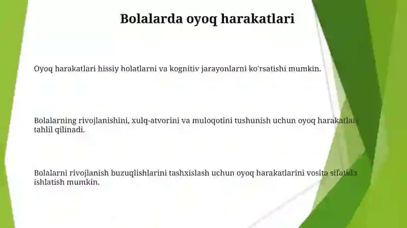 Psixologiyada oyoq harakatlarini o'rganish 3