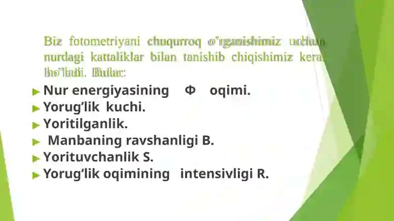 FOTOMETRIKKATTALIKLARVAULARNING AMALIYOTDAGI 3