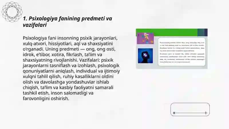 Psixologiya fanining predmeti va rivojlanish tarixi 3