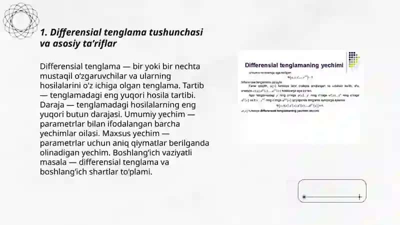 Differensial tenglamalar haqida tushuncha 3