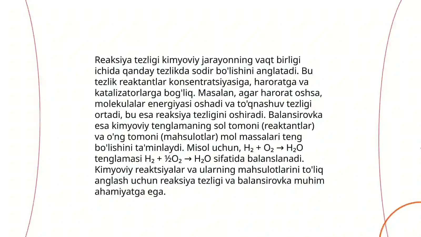 Reaksiya tezligining kimyoviy analizdagi o'rni 3