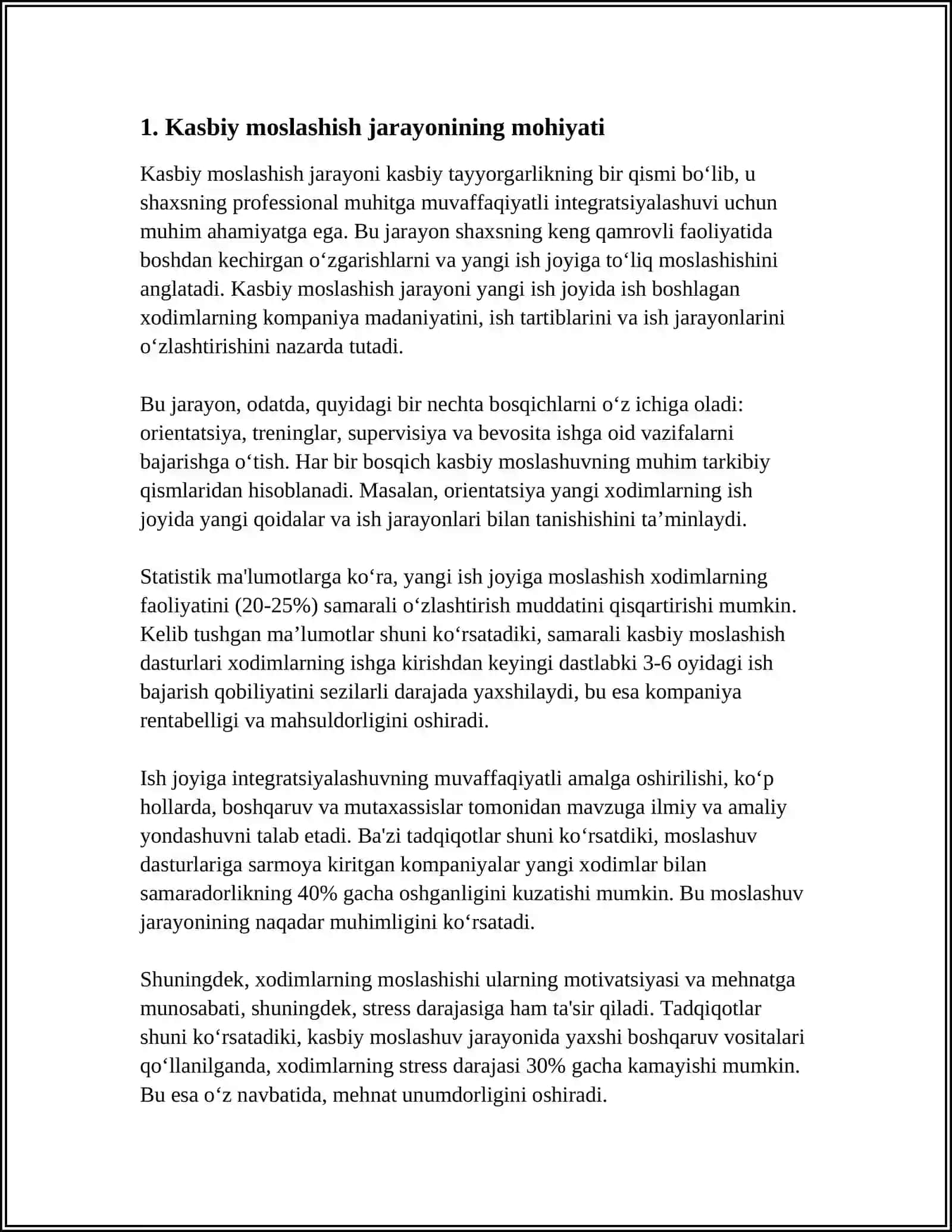 KASBIY MOSLASHISH JARAYONI HAQIDA MUSTAQIL ISH 3