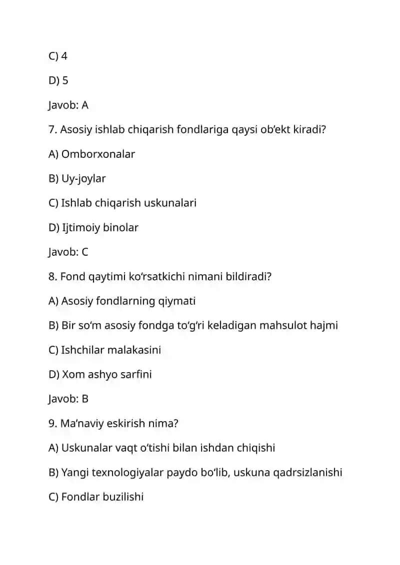 Ishlab chiqarishning asosiy fondlari va ishlab chiqarish quvvatlari 3