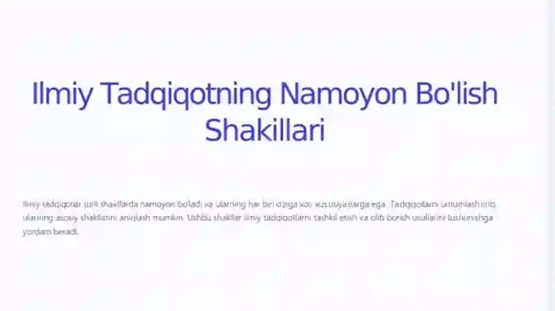 Ilmiy tadqiqotning namoyon bo'lish shakllari 3