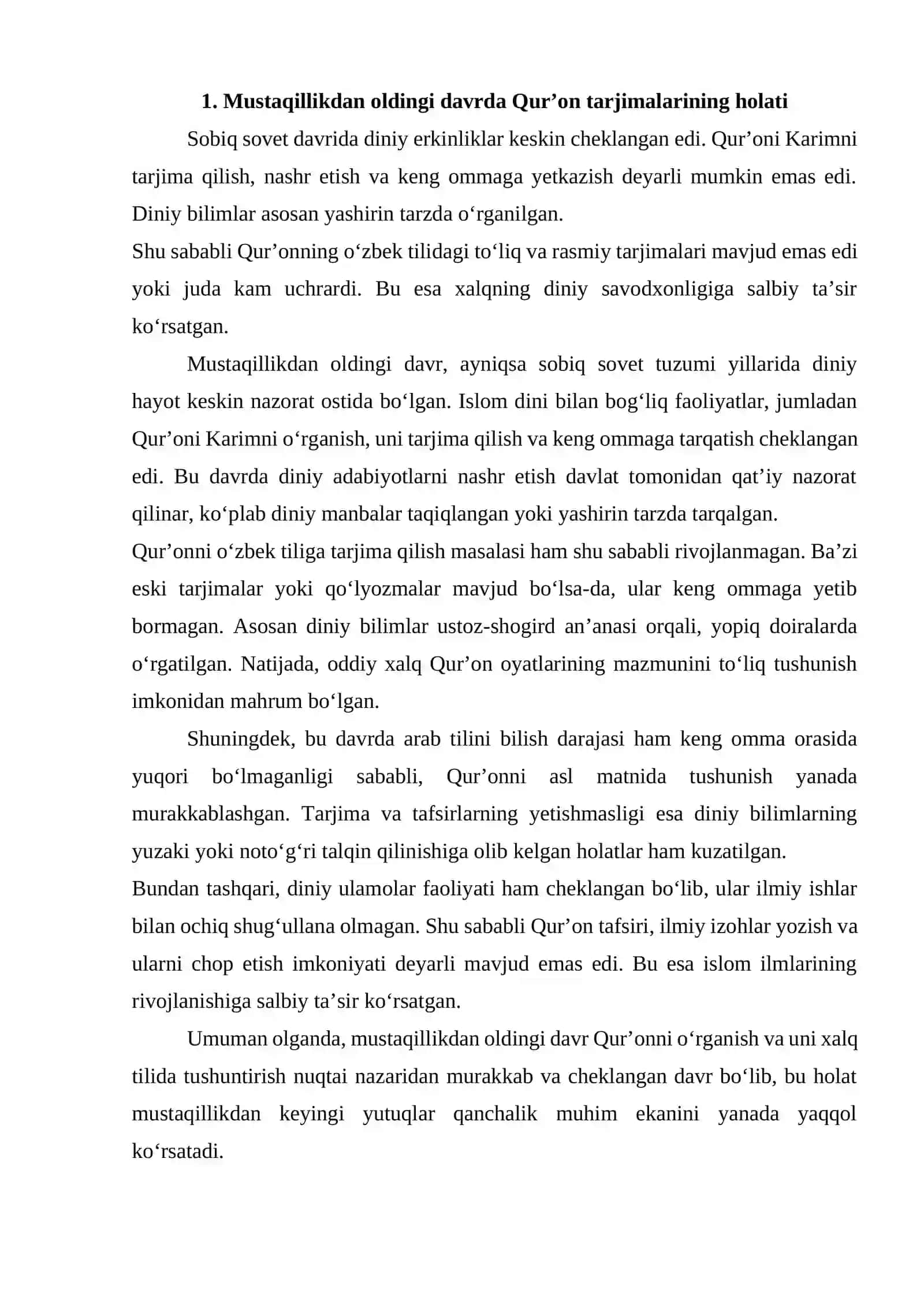 Mustaqillik yillarida Qur’onning o‘zbek tiliga tarjima qilinishi va tafsirlari 3